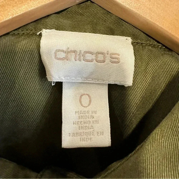 Chico’s Embroidered Anorak Jacket Utility Military Eclectic Casual Chic Boho 4 - Picture 8 of 8